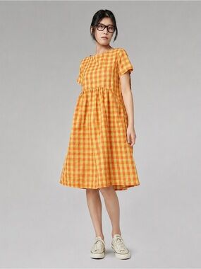 Wendy Trendy gingham midi dress one size kidcore teacher fun colorful unique